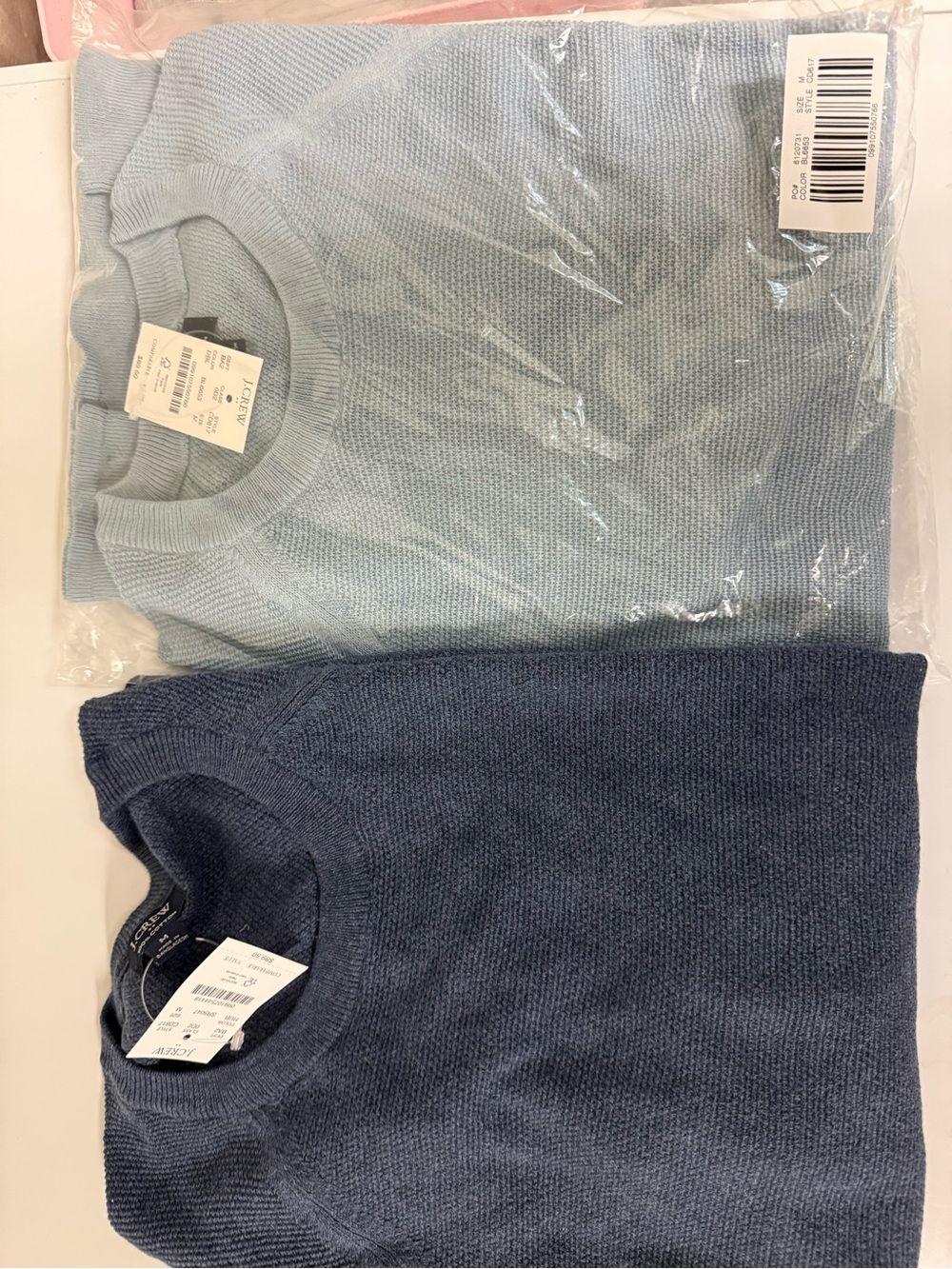 2 Men's J Crew Sweaters- Light Blue and Navy